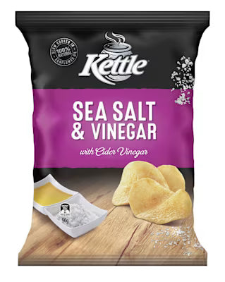 Kettle Potato Chips Sea Salt & Vinegar 90g X 12
