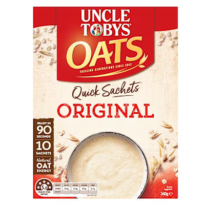Uncle Tobys Oats Quick Sachets Breakfast Cereal 340gx5