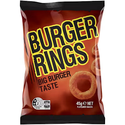 Burger Rings Extruded Snacks Big Burger 18 X 45 G