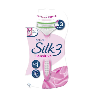 Schick Silk 3 Disposable Razors Sensitive 4ea X 6 X 10