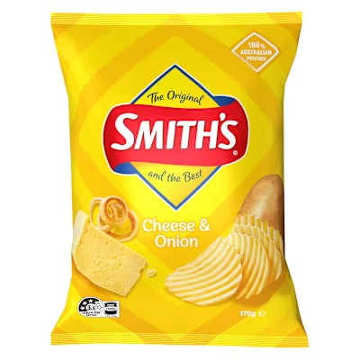 Smiths Crinkle Cut Potato Chips Cheese & Onion 170g X 12