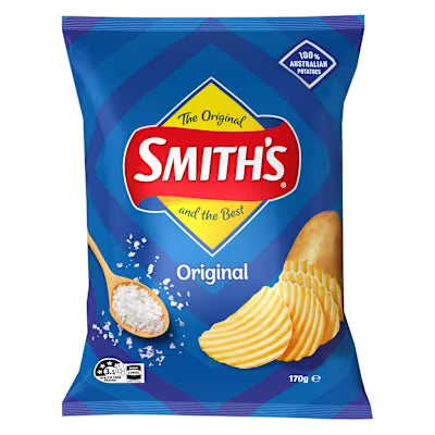 Smiths Original Crinkle Cut Potato Chips 170g X 12