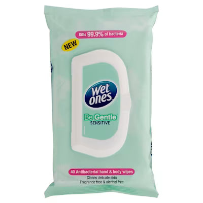 Wet Ones Antibacterial Hand Wipes Be Gentle 40ea X 6 X 4